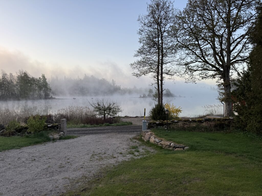 Morgennebel über dem Rågebodasjön